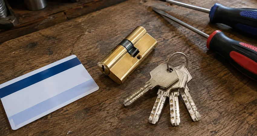 Cylindre haute sécurité breveté et sa carte de propriété remis après un changement de serrure à Colmar
